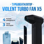 Акумуляторний ручний турбовентилятор-пилосос Turbo Fan X5 для видалення пилу з кейсом