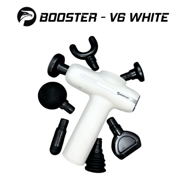 Перкусійний масажер Booster V6 білий Ударний масажний пістолет