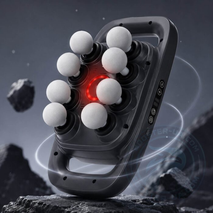 Перкусійний масажер Boostex Pro 8 з 8 головками для тіла та м'язів на акумуляторі з інфрачервоним підігрівом